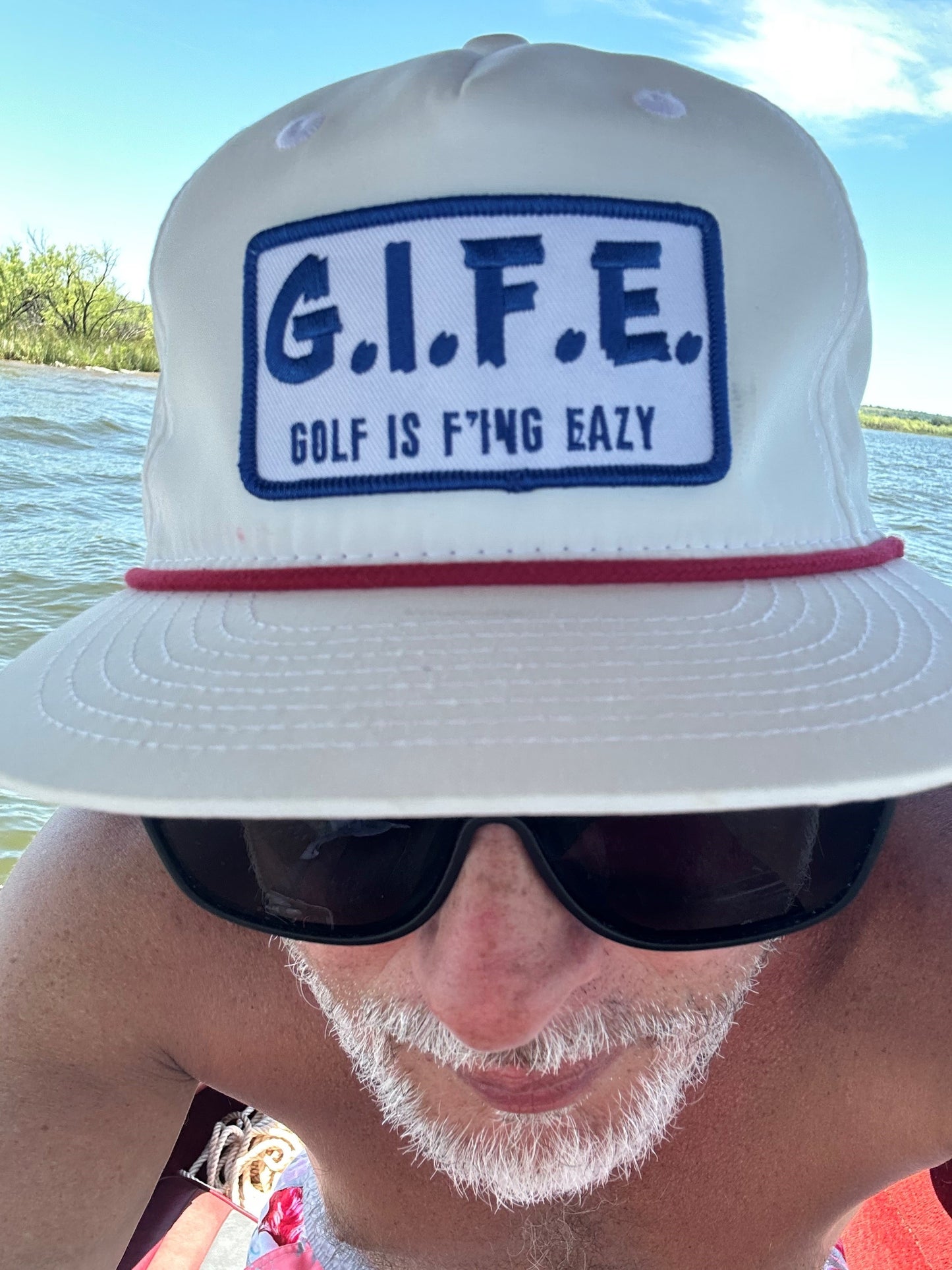GIFE - Decky 5 Panel Perforated Performance Rope Hat - Red/White/Blue
