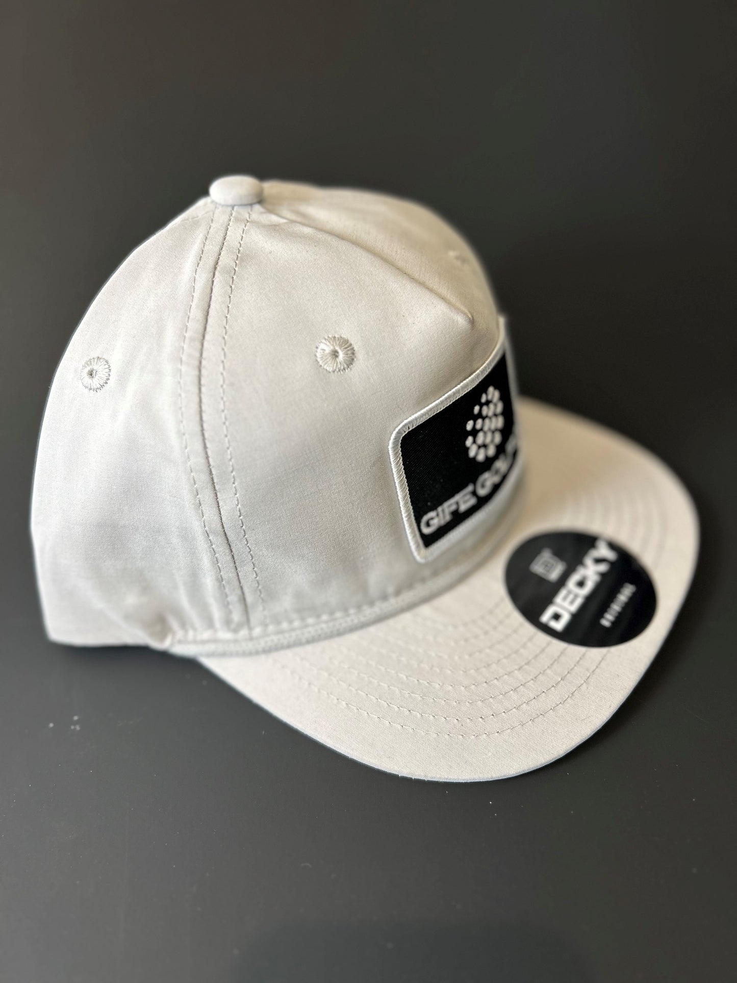 GIFE - Decky 5 Panel Perforated Performance Rope Hat - Light Grey/Black