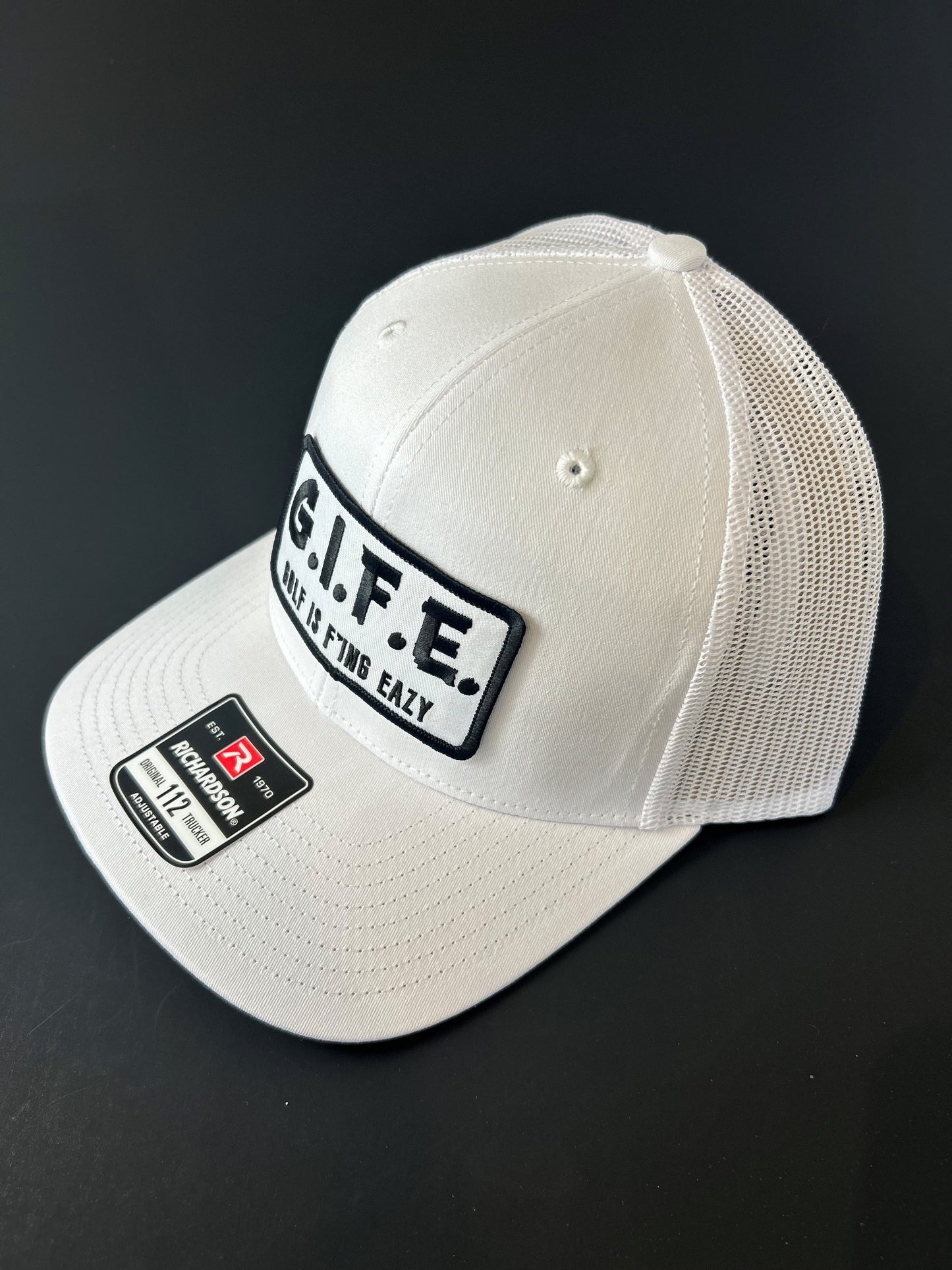 GIFE - Richardson 112 Trucker Snapback - White/Black "Tee Box"