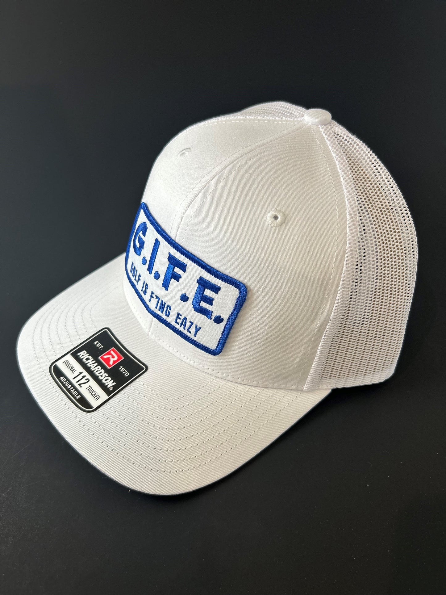 GIFE - Richardson 112 Trucker Snapback - White/Blue "Fairway"