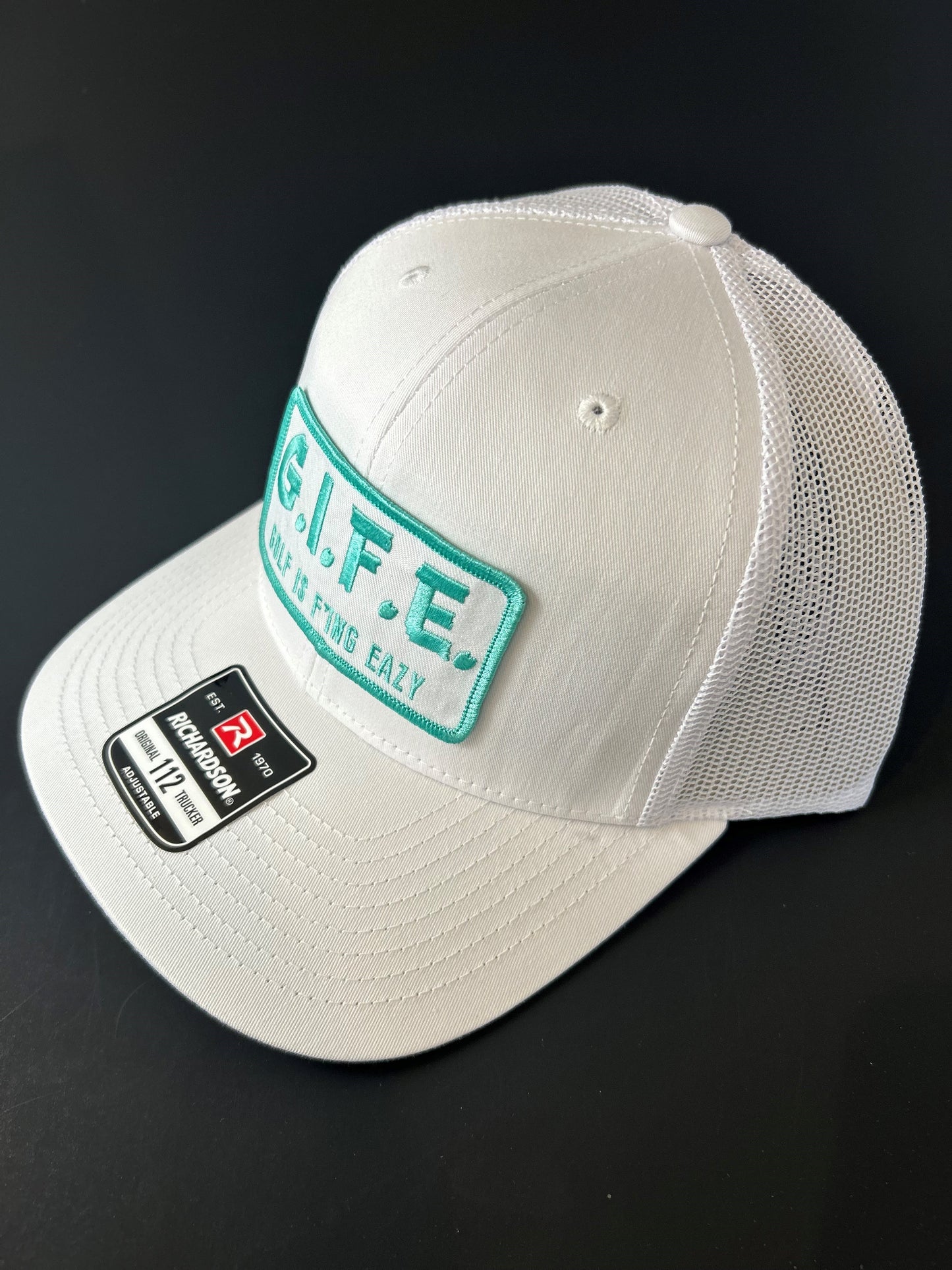 GIFE - Richardson 112 Trucker Snapback - White/Turquoise "Club House"