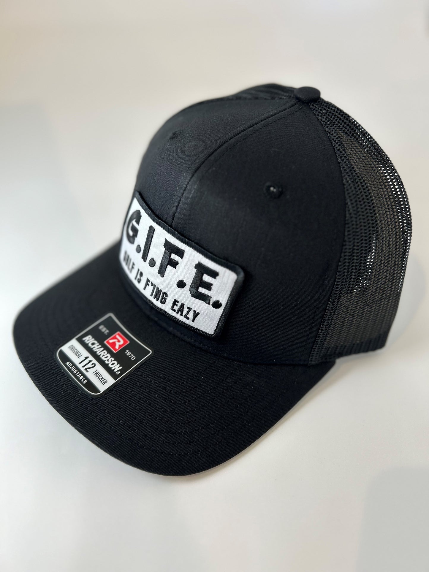 GIFE - Richardson 112 Trucker Snapback - Black "Club Pro"