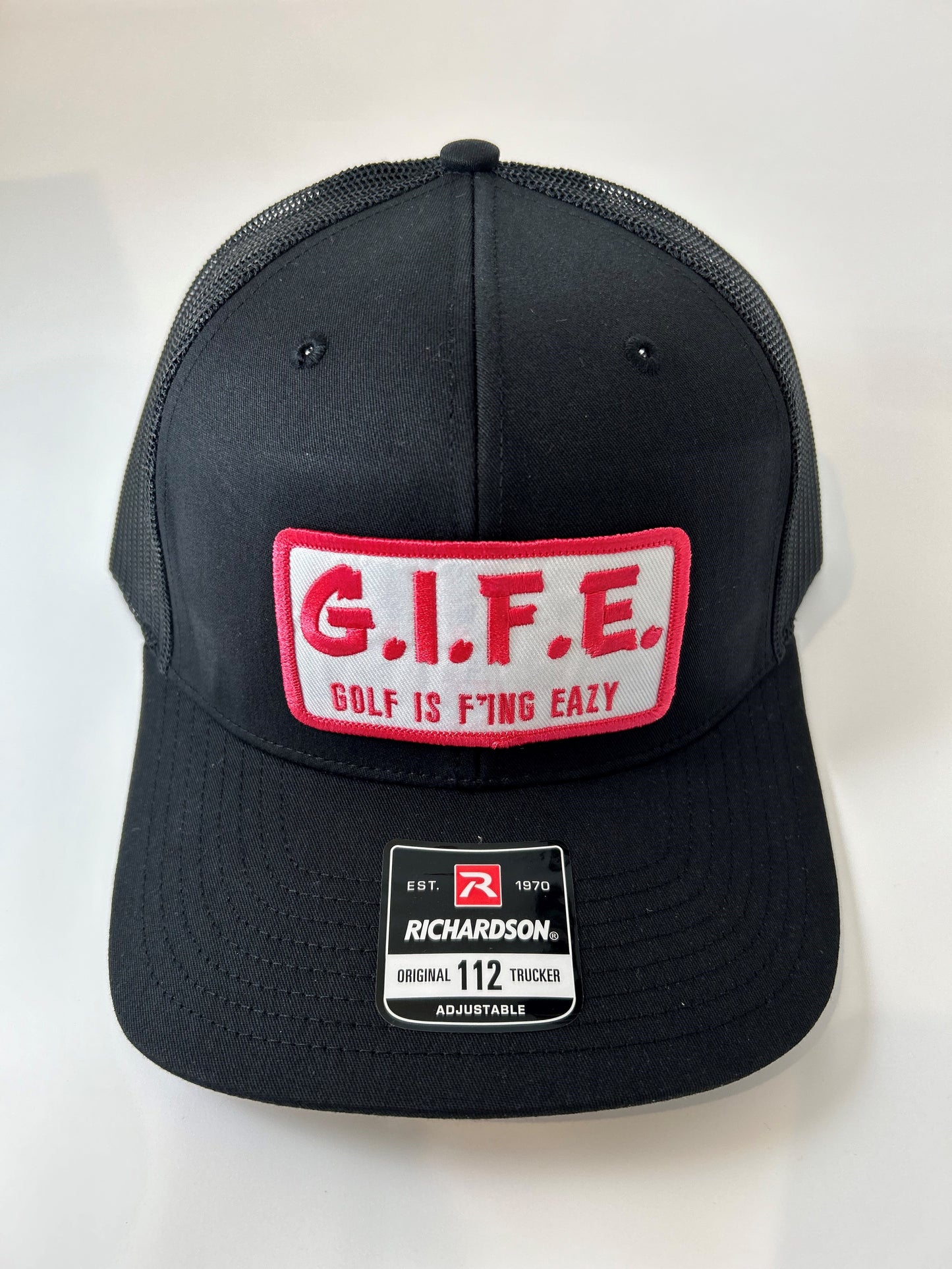 GIFE - Richardson 112 Trucker Snapback - Black/Pink "Mulligan"