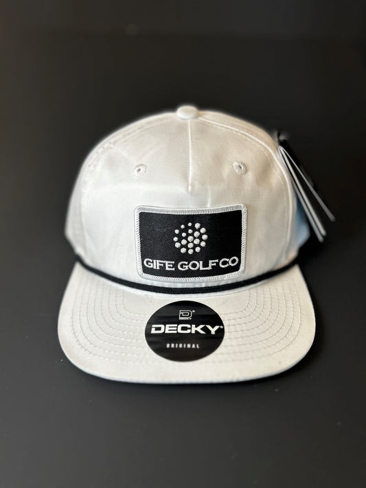 GIFE - Decky 5 Panel Perforated Performance Rope Hat - White/Black