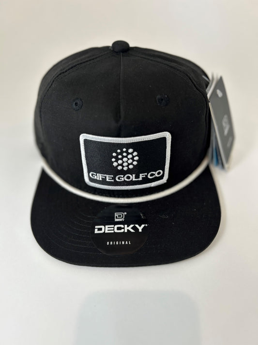 GIFE - Decky 5 Panel Perforated Performance Rope Hat - Black/White