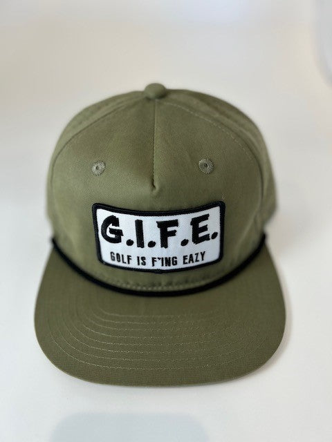 GIFE - Decky 5 Panel Perforated Performance Rope Hat - Loden/Black