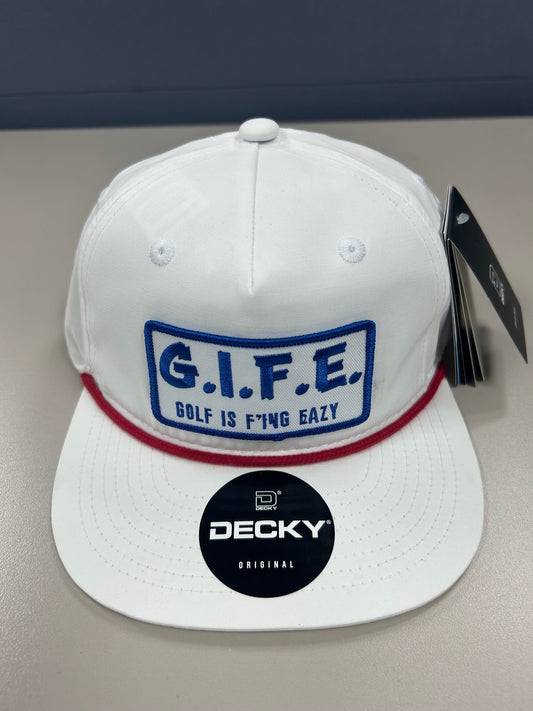 GIFE - Decky 5 Panel Perforated Performance Rope Hat - Red/White/Blue