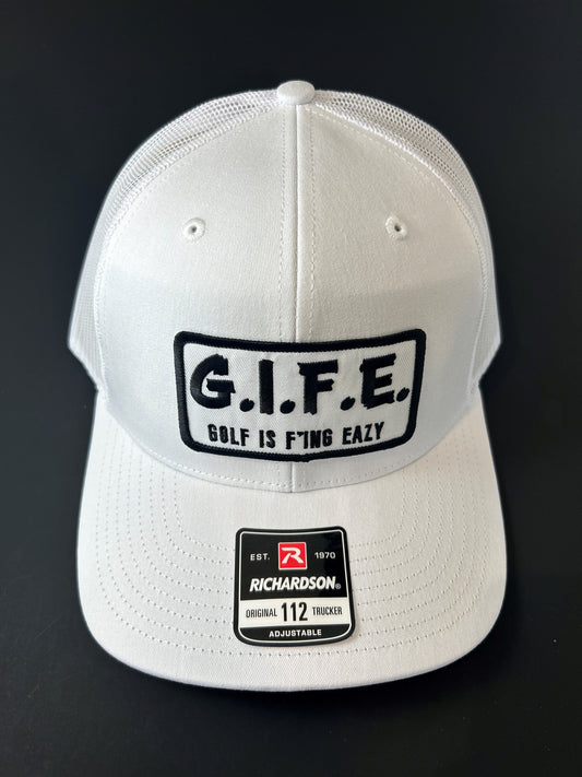 GIFE - Richardson 112 Trucker Snapback - White/Black "Tee Box"